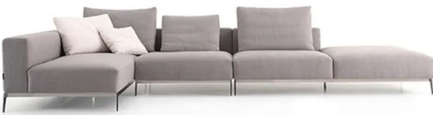 Casa Padrino Luxus Sofa Grau / Silber 400 x 178 x H. 56 cm - Verstellbares Wohnzimmer Ecksofa - Luxus Wohnzimmer Möbel