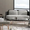 Casa Padrino Luxus Sofa Grau / Schwarz / Messing 163 cm - Wohnzimmer & Hotel Möbel