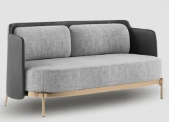 Casa Padrino Luxus Sofa Grau / Schwarz / Messing 163 cm - Wohnzimmer & Hotel Möbel