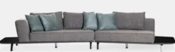 Casa Padrino Luxus Sofa Grau / Schwarz 357 x 120 x H. 65 cm - Gebogenes Wohnzimmer Sofa - Hotel Sofa - Wohnzimmer Möbel - Hotel Möbel - Luxus Möbel - Luxus Einrichtung