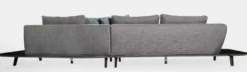 Casa Padrino Luxus Sofa Grau / Schwarz 357 x 120 x H. 65 cm - Gebogenes Wohnzimmer Sofa - Hotel Sofa - Wohnzimmer Möbel - Hotel Möbel - Luxus Möbel - Luxus Einrichtung