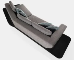 Casa Padrino Luxus Sofa Grau / Schwarz 357 x 120 x H. 65 cm - Gebogenes Wohnzimmer Sofa - Hotel Sofa - Wohnzimmer Möbel - Hotel Möbel - Luxus Möbel - Luxus Einrichtung