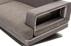 Casa Padrino Luxus Sofa Grau / Silber 270 x 94 x H. 76 cm - Wohnzimmer Sofa - Hotel Sofa - Wohnzimmer Möbel - Wohnzimmer Einrichtung - Hotel Möbel - Luxus Möbel - Luxus Einrichtung