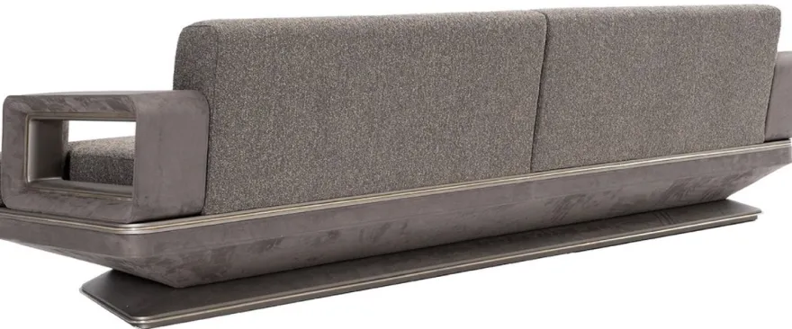 Casa Padrino Luxus Sofa Grau / Silber 270 x 94 x H. 76 cm - Wohnzimmer Sofa - Hotel Sofa - Wohnzimmer Möbel - Wohnzimmer Einrichtung - Hotel Möbel - Luxus Möbel - Luxus Einrichtung