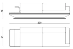 Casa Padrino Luxus Sofa Grau / Silber 290 x 94 x H. 76 cm - Wohnzimmer Sofa - Hotel Sofa - Wohnzimmer Möbel - Wohnzimmer Einrichtung - Hotel Möbel - Luxus Möbel - Luxus Einrichtung