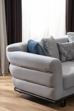 Casa Padrino Luxus Sofa Grau / Schwarz 230 x 102 x H. 88 cm - Wohnzimmer Sofa - Hotel Sofa - Wohnzimmer Möbel - Wohnzimmer Einrichtung - Hotel Möbel - Luxus Möbel - Luxus Einrichtung