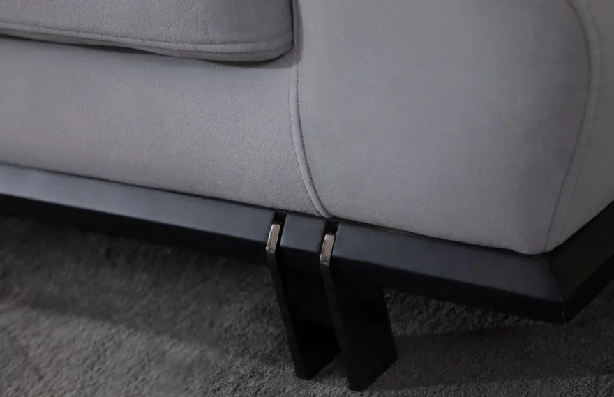 Casa Padrino Luxus Sofa Grau / Schwarz 230 x 102 x H. 88 cm - Wohnzimmer Sofa - Hotel Sofa - Wohnzimmer Möbel - Wohnzimmer Einrichtung - Hotel Möbel - Luxus Möbel - Luxus Einrichtung