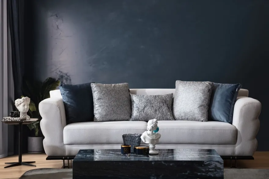 Casa Padrino Luxus Sofa Grau / Schwarz 230 x 102 x H. 88 cm - Wohnzimmer Sofa - Hotel Sofa - Wohnzimmer Möbel - Wohnzimmer Einrichtung - Hotel Möbel - Luxus Möbel - Luxus Einrichtung