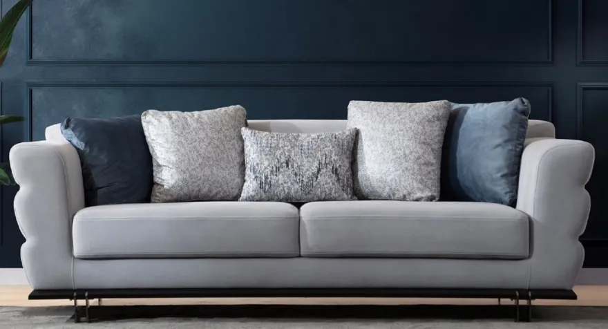 Casa Padrino Luxus Sofa Grau / Schwarz 230 x 102 x H. 88 cm - Wohnzimmer Sofa - Hotel Sofa - Wohnzimmer Möbel - Wohnzimmer Einrichtung - Hotel Möbel - Luxus Möbel - Luxus Einrichtung
