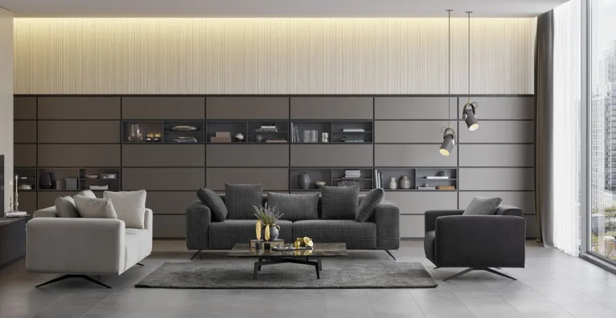 Casa Padrino Luxus Sofa Grau / Schwarz 203 x 96 x H. 87 cm - Wohnzimmer Sofa - Hotel Sofa - Wohnzimmer Möbel - Wohnzimmer Einrichtung - Hotel Möbel - Luxus Möbel - Luxus Einrichtung
