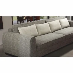 Casa Padrino Luxus Sofa Grau / Schwarz 337 cm - Luxus Wohnzimmer & Hotel Möbel