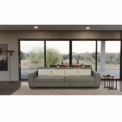 Casa Padrino Luxus Sofa Grau / Schwarz 337 cm - Luxus Wohnzimmer & Hotel Möbel