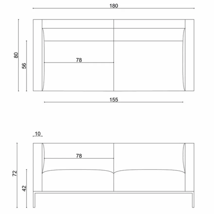 Casa Padrino Luxus Sofa Grau / Schwarz 180 cm - Wohnzimmer & Hotel Möbel