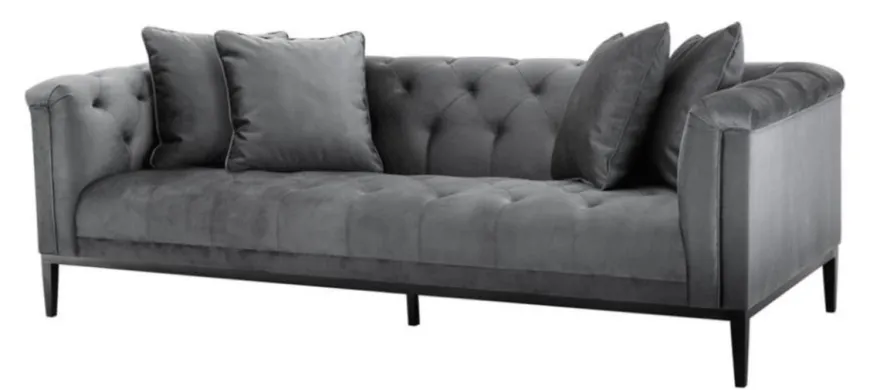 Casa Padrino Luxus Sofa Grau - Wohnzimmer Möbel