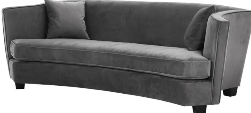 Casa Padrino Luxus Sofa Grau 226 x 110 x H. 74 cm - Luxus Wonzimmer Möbel