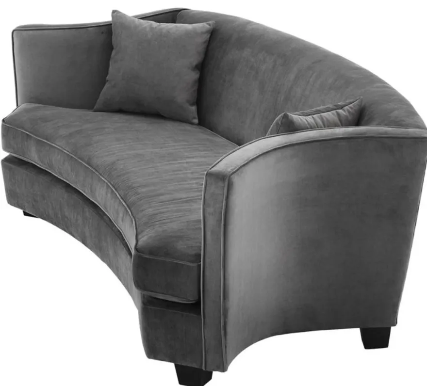 Casa Padrino Luxus Sofa Grau 226 x 110 x H. 74 cm - Luxus Wonzimmer Möbel