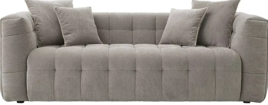 Casa Padrino Luxus Sofa Grau 230 x 100 x H. 75 cm - Wohnzimmer Sofa mit 4 Kissen - Wohnzimmer Möbel - Luxus Möbel - Wohnzimmer Einrichtung - Luxus Einrichtung - Luxus Qualität