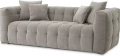 Casa Padrino Luxus Sofa Grau 230 x 100 x H. 75 cm - Wohnzimmer Sofa mit 4 Kissen - Wohnzimmer Möbel - Luxus Möbel - Wohnzimmer Einrichtung - Luxus Einrichtung - Luxus Qualität