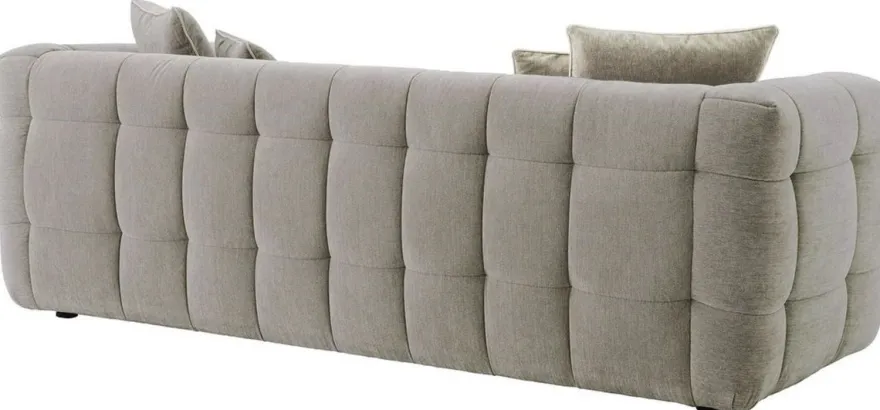 Casa Padrino Luxus Sofa Grau 230 x 100 x H. 75 cm - Wohnzimmer Sofa mit 4 Kissen - Wohnzimmer Möbel - Luxus Möbel - Wohnzimmer Einrichtung - Luxus Einrichtung - Luxus Qualität