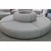 Casa Padrino Luxus Sofa Grau Ø 240 x H. 72 cm - Rundes Modulares Samt Sofa