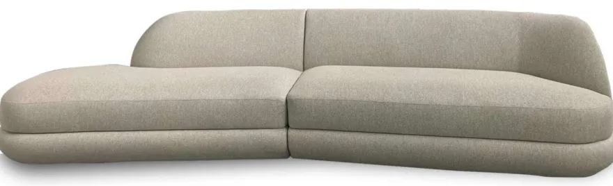 Casa Padrino Luxus Sofa Grau 172 x 100 x H. 82 cm - Gebogenes Wohnzimmer Sofa - Hotel Sofa - Wohnzimmer Möbel - Hotel Möbel - Luxus Möbel - Luxus Einrichtung - Wohnzimmer Einrichtung