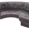 Casa Padrino Luxus Sofa Grau 167 x 83 x H. 94 cm - Halbrundes Samt Sofa - Luxus Möbel