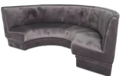 Casa Padrino Luxus Sofa Grau 167 x 83 x H. 94 cm - Halbrundes Samt Sofa - Luxus Möbel