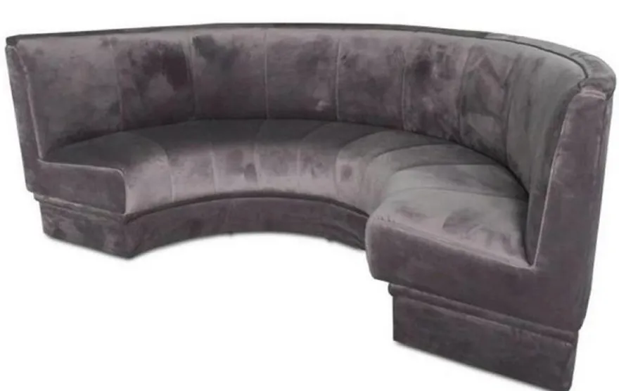 Casa Padrino Luxus Sofa Grau 167 x 83 x H. 94 cm - Halbrundes Samt Sofa - Luxus Möbel