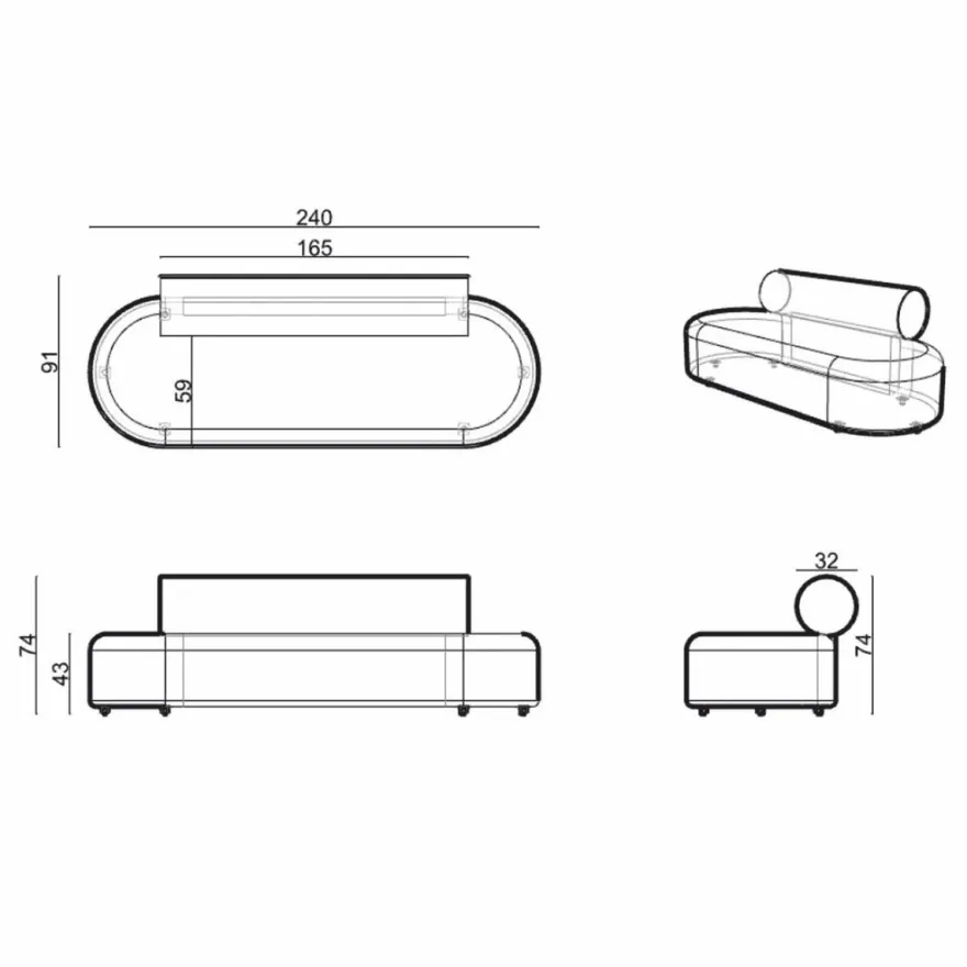 Casa Padrino Luxus Sofa Greige 240 cm - Luxus Wohnzimmer & Hotel Möbel