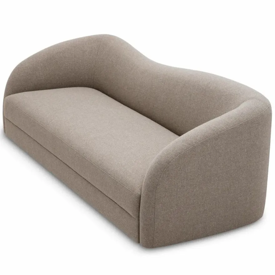 Casa Padrino Luxus Sofa Greige / Schwarz 230 cm - Wohnzimmer & Hotel Möbel