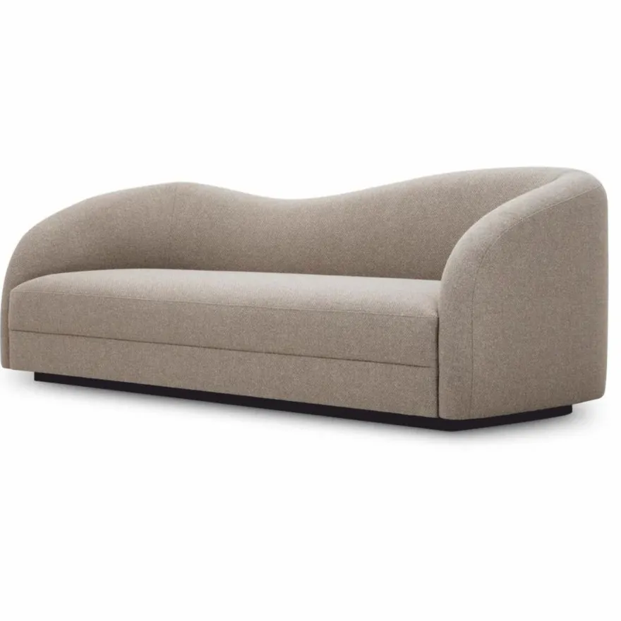Casa Padrino Luxus Sofa Greige / Schwarz 230 cm - Wohnzimmer & Hotel Möbel