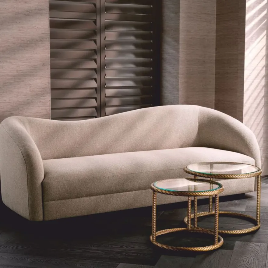Casa Padrino Luxus Sofa Greige / Schwarz 230 cm - Wohnzimmer & Hotel Möbel