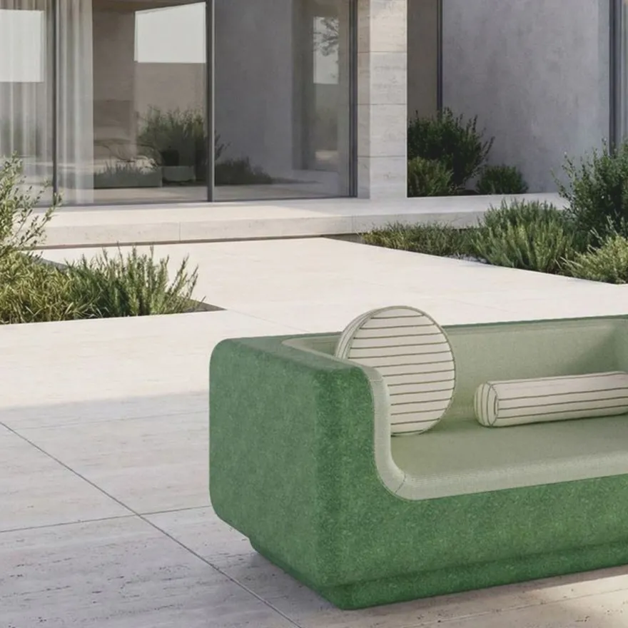 Casa Padrino Luxus Sofa Grün / Mintgrün 180 cm - Wetterfestes Beton Sofa