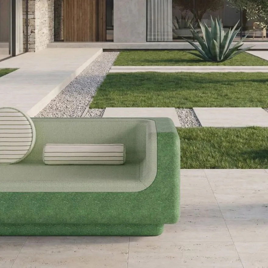 Casa Padrino Luxus Sofa Grün / Mintgrün 180 cm - Wetterfestes Beton Sofa