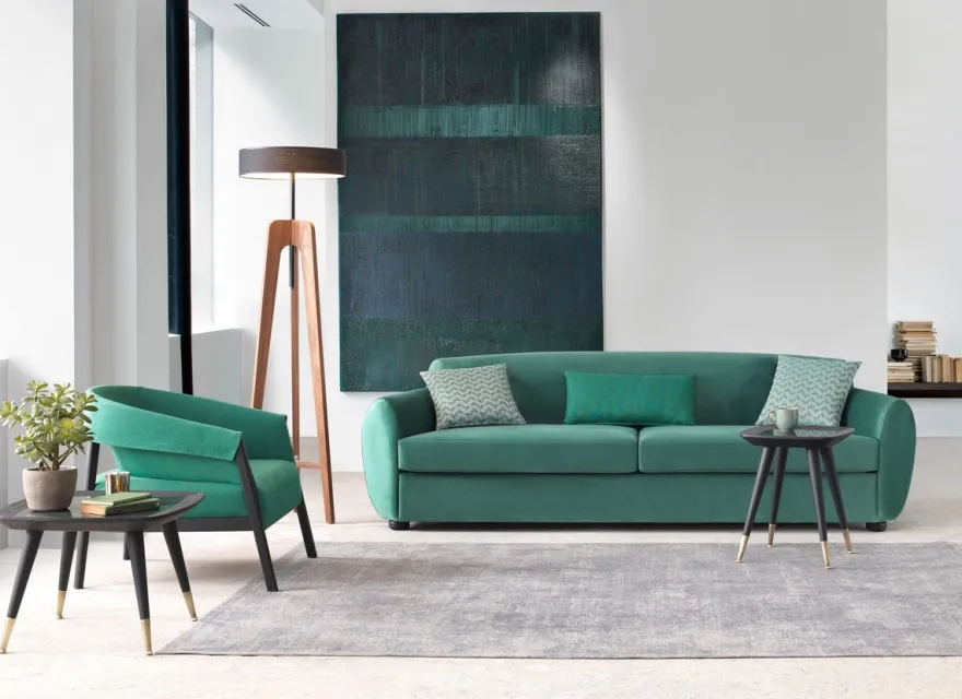 Casa Padrino Luxus Sofa Grün / Schwarz 260 x 105 x H. 80 cm - Wohnzimmer Sofa - Hotel Sofa - Wohnzimmer Möbel - Hotel Möbel - Luxus Möbel - Wohnzimmer Einrichtung - Luxus Einrichtung