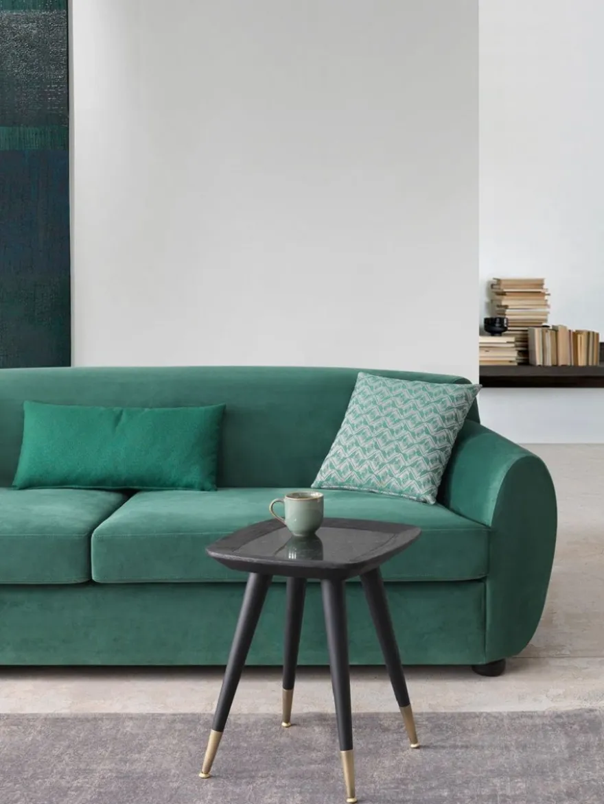 Casa Padrino Luxus Sofa Grün / Schwarz 260 x 105 x H. 80 cm - Wohnzimmer Sofa - Hotel Sofa - Wohnzimmer Möbel - Hotel Möbel - Luxus Möbel - Wohnzimmer Einrichtung - Luxus Einrichtung