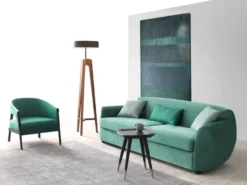 Casa Padrino Luxus Sofa Grün / Schwarz 260 x 105 x H. 80 cm - Wohnzimmer Sofa - Hotel Sofa - Wohnzimmer Möbel - Hotel Möbel - Luxus Möbel - Wohnzimmer Einrichtung - Luxus Einrichtung