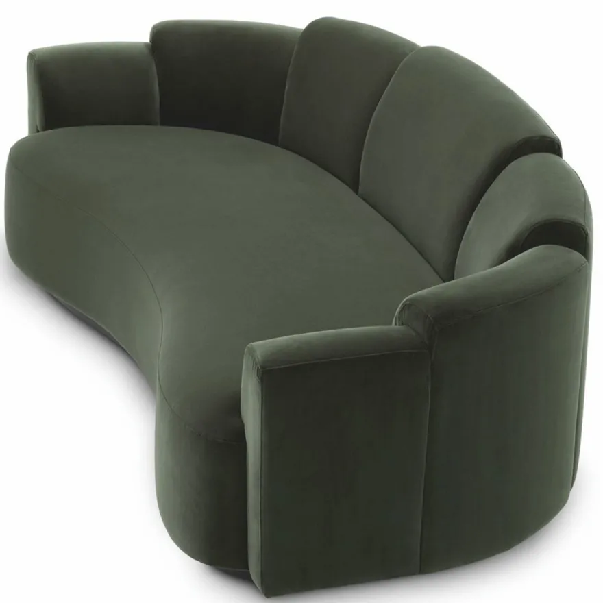 Casa Padrino Luxus Sofa Grün / Schwarz 232 cm - Hotel & Wohnzimmer Möbel