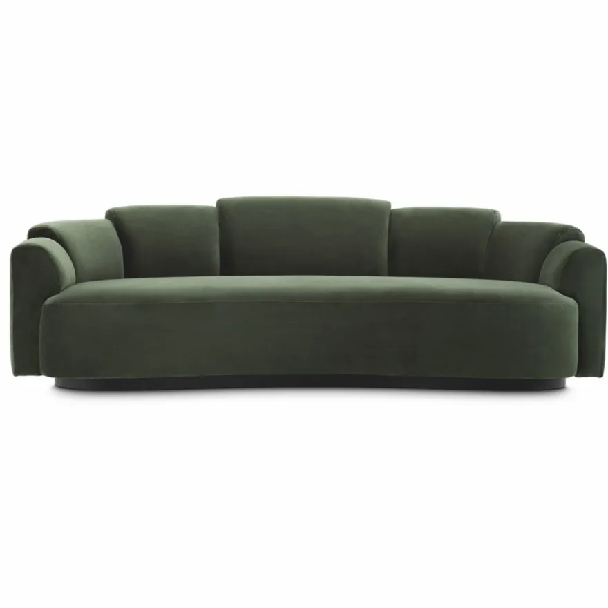 Casa Padrino Luxus Sofa Grün / Schwarz 232 cm - Hotel & Wohnzimmer Möbel