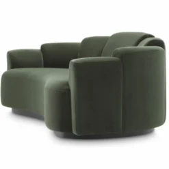 Casa Padrino Luxus Sofa Grün / Schwarz 232 cm - Hotel & Wohnzimmer Möbel