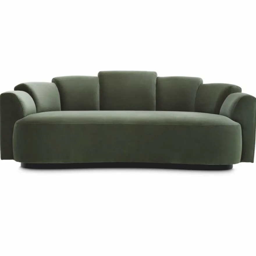 Casa Padrino Luxus Sofa Grün / Schwarz 194 cm - Hotel & Wohnzimmer Möbel