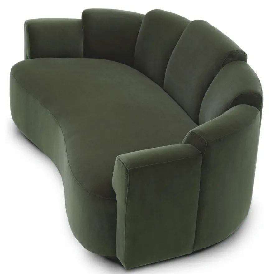 Casa Padrino Luxus Sofa Grün / Schwarz 194 cm - Hotel & Wohnzimmer Möbel