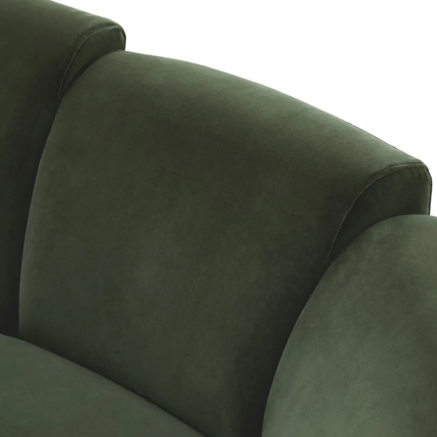 Casa Padrino Luxus Sofa Grün / Schwarz 194 cm - Hotel & Wohnzimmer Möbel