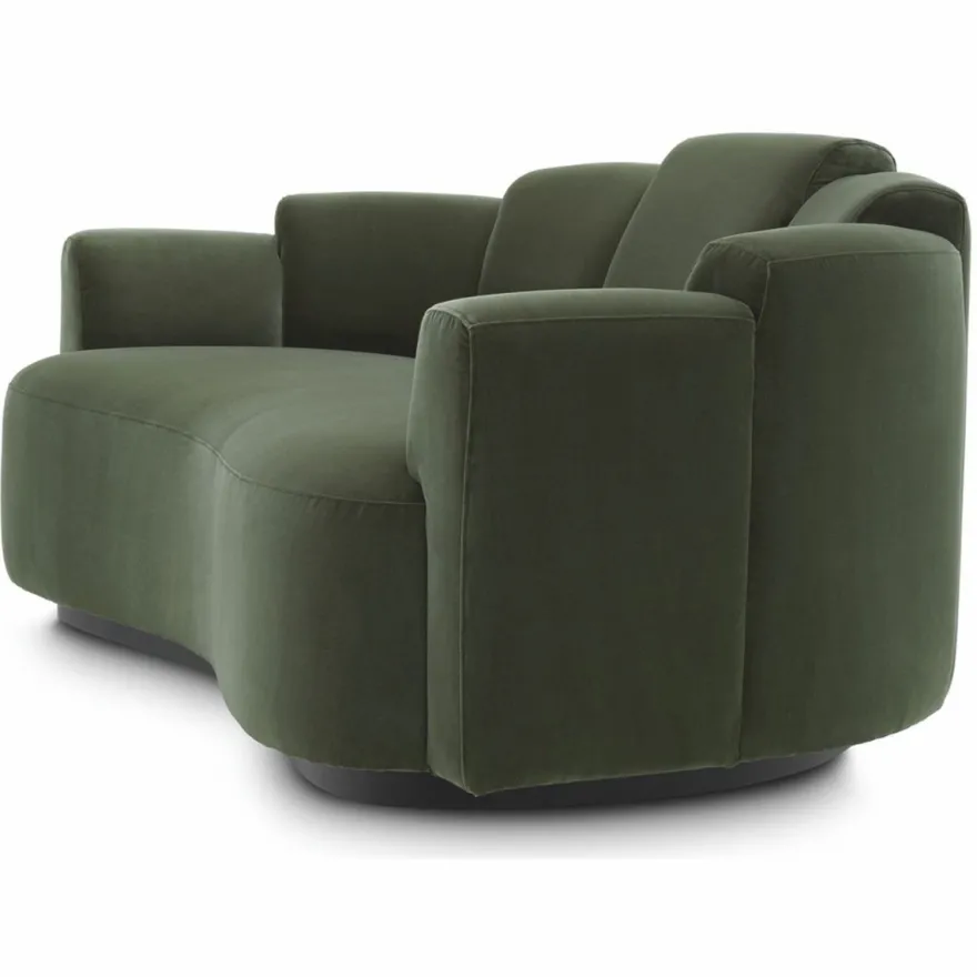 Casa Padrino Luxus Sofa Grün / Schwarz 194 cm - Hotel & Wohnzimmer Möbel