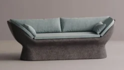 Casa Padrino Luxus Sofa Hellblau / Anthrazit 200 cm - Wetterfestes Beton Sofa