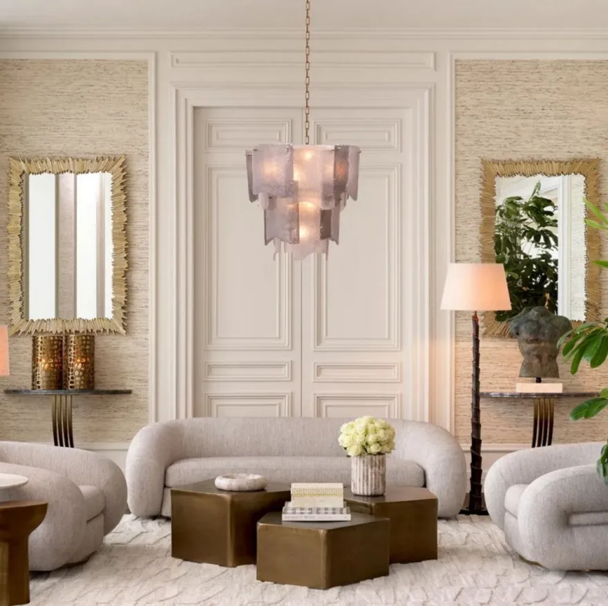 Casa Padrino Luxus Sofa Hellgrau / Messing 230 cm - Luxus Wohnzimmer & Hotel Möbel