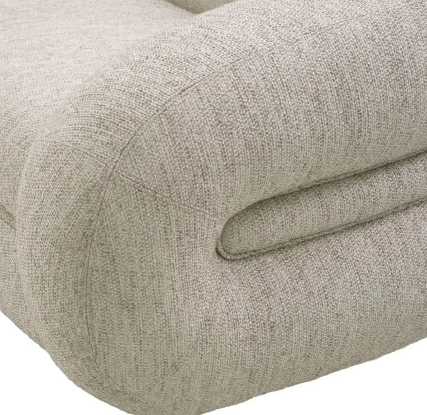Casa Padrino Luxus Sofa Hellgrau / Messing 230 cm - Luxus Wohnzimmer & Hotel Möbel
