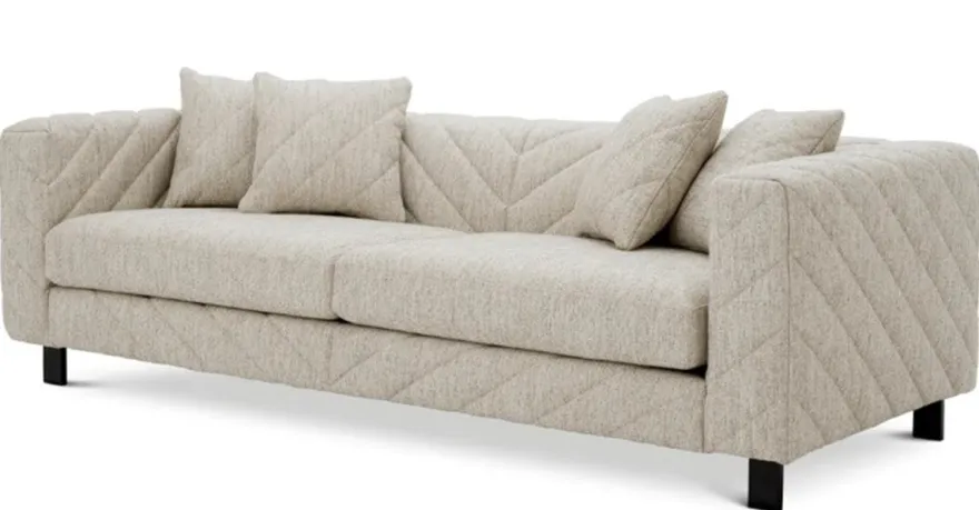 Casa Padrino Luxus Sofa Hellgrau 230 cm - Wohnzimmer & Hotel Möbel