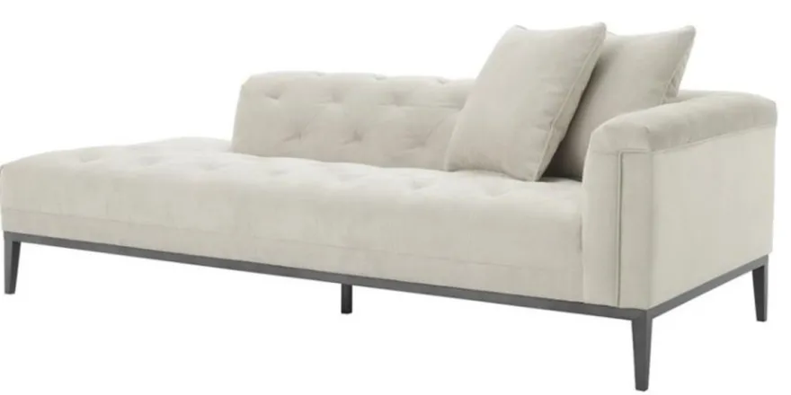Casa Padrino Luxus Sofa Hellgrau Rechtsseitig 220 x 96 x H. 66 cm - Hotel Möbel