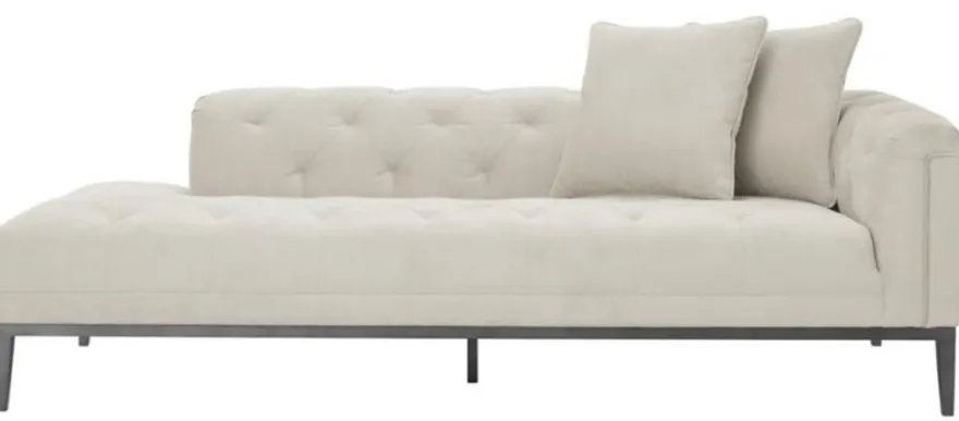 Casa Padrino Luxus Sofa Hellgrau Rechtsseitig 220 x 96 x H. 66 cm - Hotel Möbel